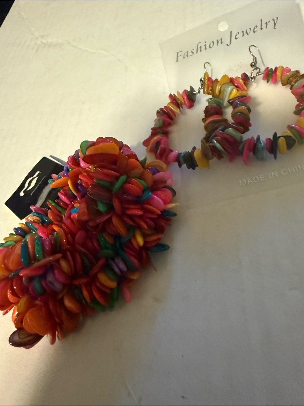 Colorful bracelet & earrings 2x20$